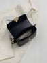 Metal Decor Waist Bag Mini Black For Daily