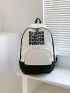 Letter Graphic Laptop Backpack Medium For School