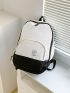 Letter Graphic Laptop Backpack Medium For School