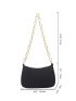 Small Crocodile Embossed Hobo Bag Black Elegant Chain Strap For Work