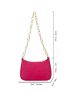 Neon Pink Hobo Bag Crocodile Embossed Funky Style