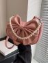 Bow Decor Hobo Bag Faux Pearl Decor For School