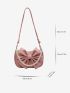 Bow Decor Hobo Bag Faux Pearl Decor For School