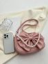 Bow Decor Hobo Bag Faux Pearl Decor For School