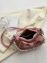 Bow Decor Hobo Bag Faux Pearl Decor For School