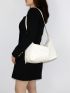 Minimalist Hobo Bag White Zipper For Daily Work