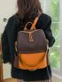 Two Tone Classic Backpack Multi-Pocket For School