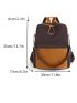 Two Tone Classic Backpack Multi-Pocket For School