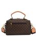 Small Boston Bag All Over Print Top Handle PU For Office