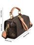 Small Boston Bag All Over Print Top Handle PU For Office