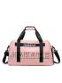 Letter Graphic Travel Bag Double Handle For Weekend Travel