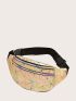 Geometric Pattern Unisex Waist Bag for Women