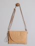 Minimalist Flap Straw Bag for Women