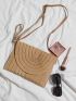 Minimalist Flap Straw Bag for Women