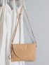 Minimalist Flap Straw Bag for Women