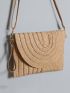 Minimalist Flap Straw Bag for Women