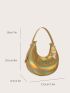 Mini Holographic Crocodile Embossed Hobo Bag for Women