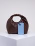 Medium Hobo Bag Brown Fashionable Top Handle For Daily