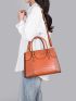 3pcs Brown Crocodile Embossed Tote Bag Set for Women, Best Work Bag For Women