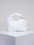 Medium Hobo Bag White Fashionable Top Handle For Daily