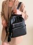 Minimalist Zipper Fashion Backpack With Adjustable-strap