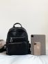 Minimalist Zipper Fashion Backpack With Adjustable-strap