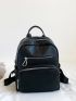 Minimalist Zipper Fashion Backpack With Adjustable-strap