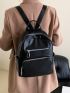 Minimalist Zipper Fashion Backpack With Adjustable-strap