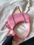 Minimalist Pink Hobo Bag Bow Decor