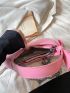 Minimalist Pink Hobo Bag Bow Decor