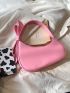 Minimalist Pink Hobo Bag Bow Decor