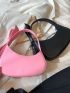 Minimalist Pink Hobo Bag Bow Decor