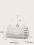 Mini Rhinestone & Faux Pearl Decor Colorblock Box Bag For Evening Party