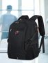 Black Laptop Backpack With Adjustable-Strap Camping Bag