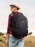 Black Laptop Backpack With Adjustable-Strap Camping Bag