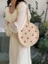 Cherry Pattern Crochet Bag for Vacation