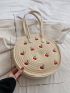 Cherry Pattern Crochet Bag for Vacation