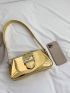 Metallic Pattern Shoulder Bag Funky Buckle Design