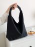 Minimalist Hobo Bag Black Adjustable Strap For Daily