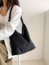 Minimalist Hobo Bag Black Adjustable Strap For Daily