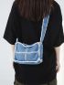 Raw Hem Hobo Bag Colorblock Casual Bag