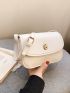 Mini Square Bag Fashionable Letter Embossed Twist Lock For PU For Daily Life