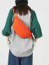 Large Fanny Pack Neon-orange Adjustable Strap Polyester For Daily Sport