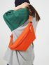 Large Fanny Pack Neon-orange Adjustable Strap Polyester For Daily Sport