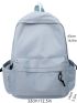 Zip Front Functional Backpack Preppy For School Camping Bag