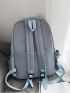 Zip Front Functional Backpack Preppy For School Camping Bag