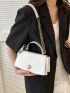 Small Square Bag Black Elegant Faux Pearl Decor For Daily