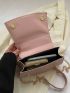 Faux Pearl Decor Satchel Bag Chain Flap PU For Daily Life