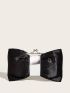 Bow Design Ruched Bag Kiss Lock Satin Glamorous For Party