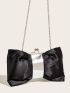 Bow Design Ruched Bag Kiss Lock Satin Glamorous For Party